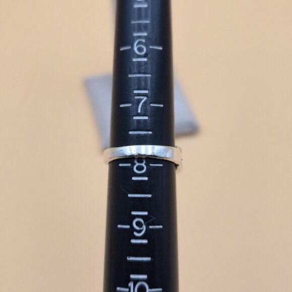 Size 7.75 Sterling Silver Unique Design Cubic Zirconia Gems Ring A6024 - Picture 8 of 10